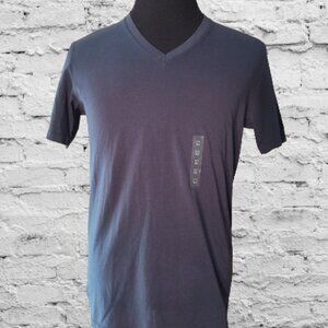 SUPIMA MEN's BLUE SOFT V-NECK SHORT SLEEVE T- SHIRT - SIZE MEDIUM